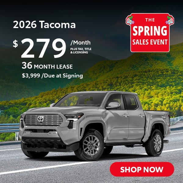 2026 Tacoma Lease for $279 per month for 36 months.