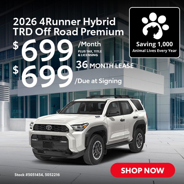 2026 Toyota 4Runner Hybrid TRD Off Road Premium Lease from $
