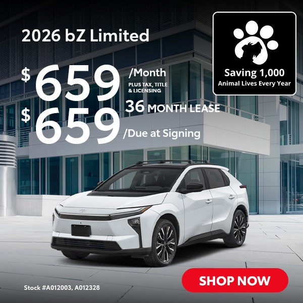2026 Toyota bZ Limited Lease from $659/mo, $659 due at signi