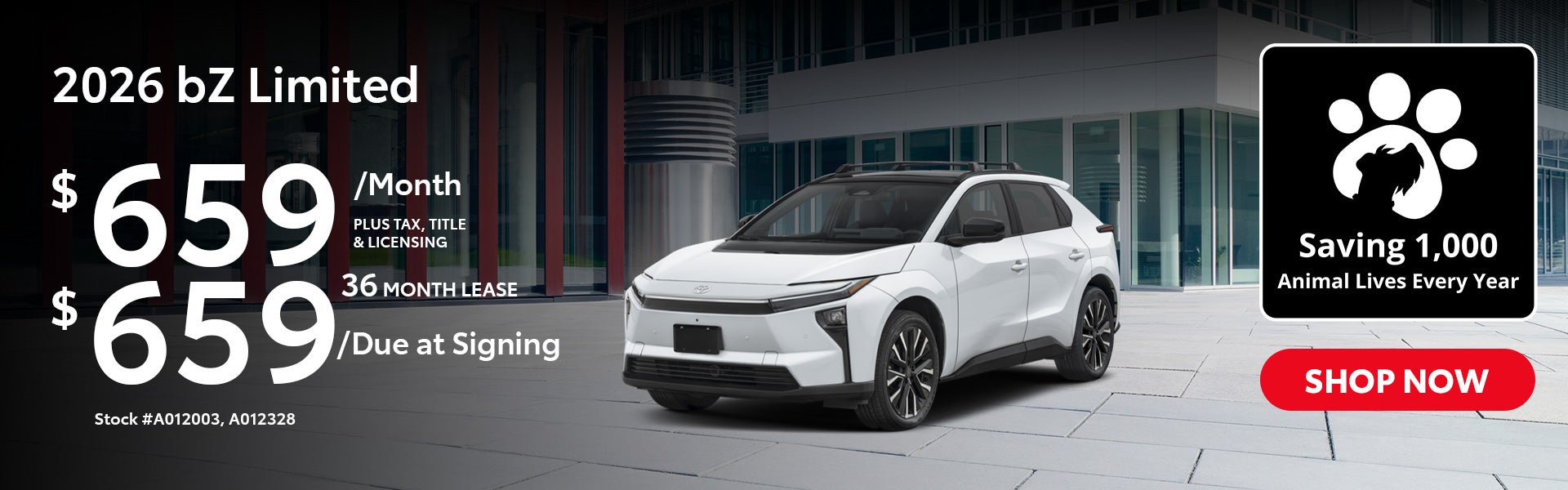 2026 Toyota bZ Limited Lease from $659/mo, $659 due at signi