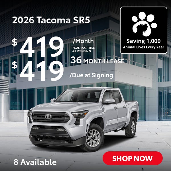 2026 Toyota Tacoma SR5 Lease from $419/mo, $419 due at signi