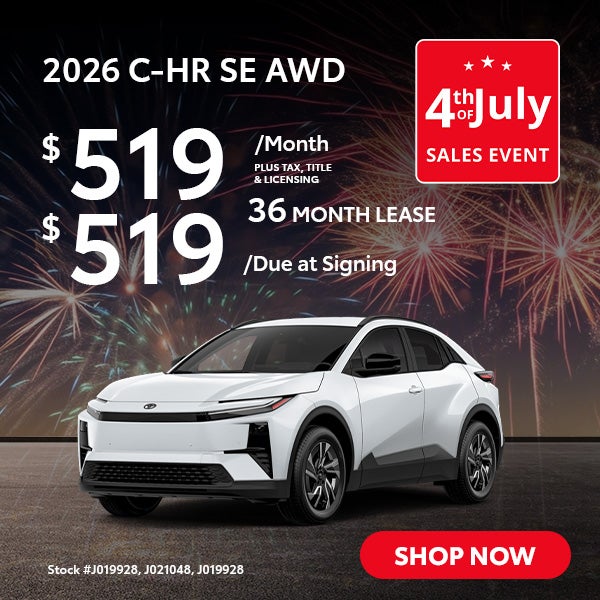 2026 Toyota C-HR SE Lease from $519/mo, $519 due at signing