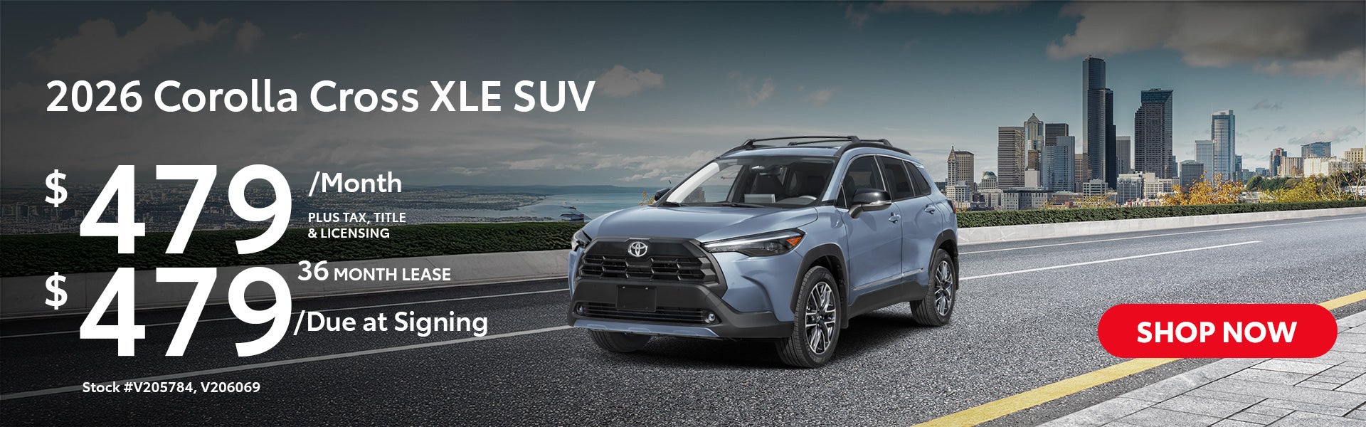 2026 Corolla Cross XLE Lease from $479/mo, $479 due at signi