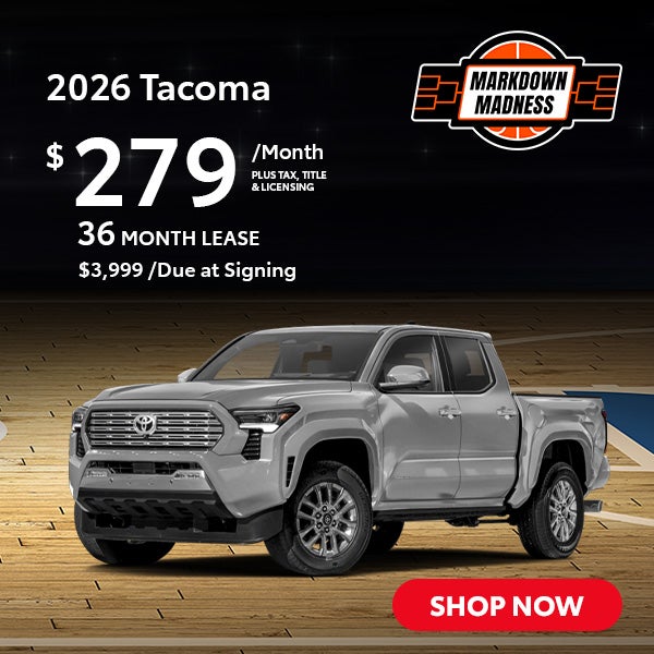 2026 Tacoma Lease for $279 per month for 36 months. $3,999 d